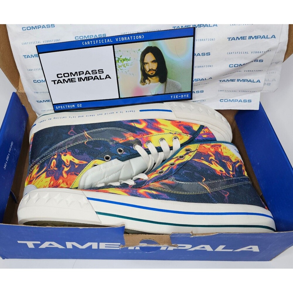 Tame Impala x Compass Shoes Sneakers Sz Men's 10.5 Spectrum 2 Yes I'm Changing